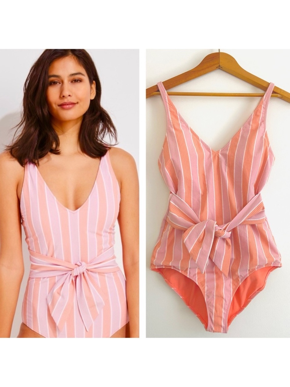 Vineyard Vines Villa Shimmer One Piece Tie Front Bathing Suit, XS